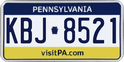 PA license plate KBJ8521