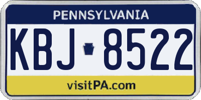 PA license plate KBJ8522