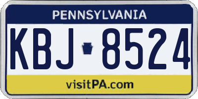 PA license plate KBJ8524