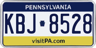PA license plate KBJ8528