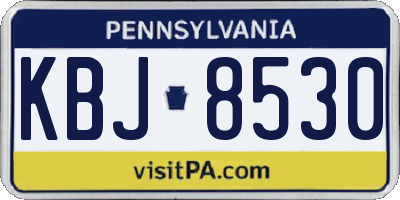PA license plate KBJ8530
