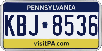 PA license plate KBJ8536
