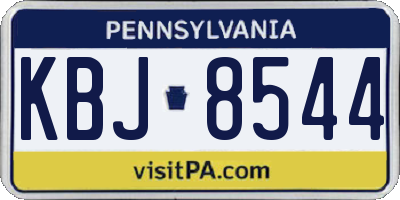 PA license plate KBJ8544