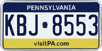 PA license plate KBJ8553