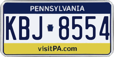 PA license plate KBJ8554