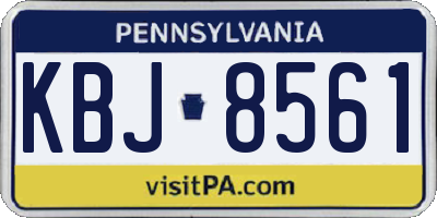 PA license plate KBJ8561