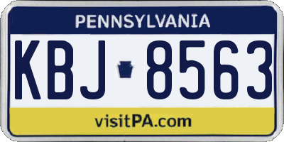 PA license plate KBJ8563
