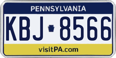 PA license plate KBJ8566