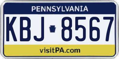 PA license plate KBJ8567