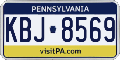 PA license plate KBJ8569
