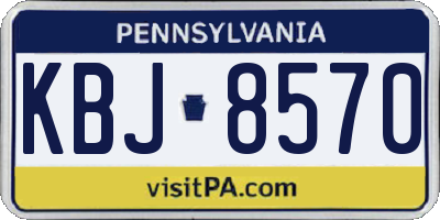 PA license plate KBJ8570