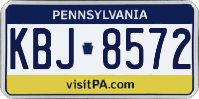 PA license plate KBJ8572