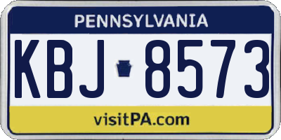 PA license plate KBJ8573
