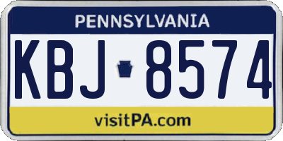PA license plate KBJ8574