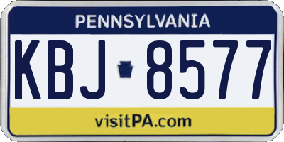 PA license plate KBJ8577