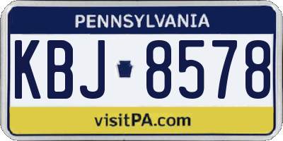 PA license plate KBJ8578