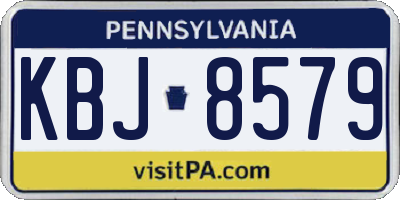 PA license plate KBJ8579