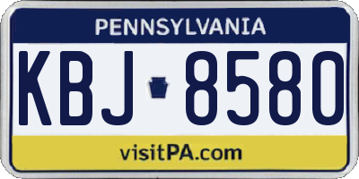 PA license plate KBJ8580