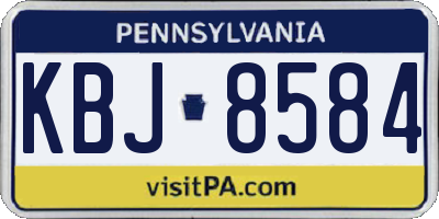PA license plate KBJ8584