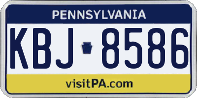 PA license plate KBJ8586