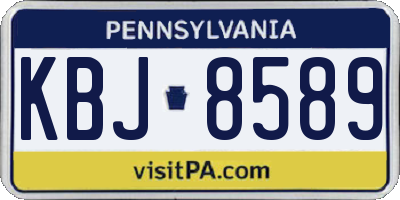 PA license plate KBJ8589