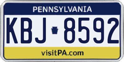 PA license plate KBJ8592