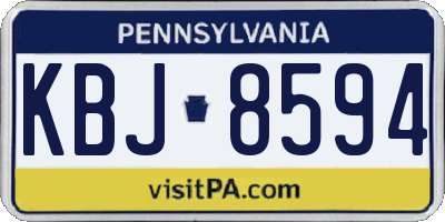 PA license plate KBJ8594