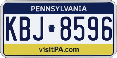 PA license plate KBJ8596