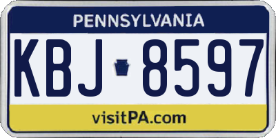 PA license plate KBJ8597
