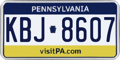 PA license plate KBJ8607