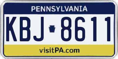 PA license plate KBJ8611
