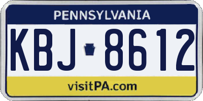 PA license plate KBJ8612