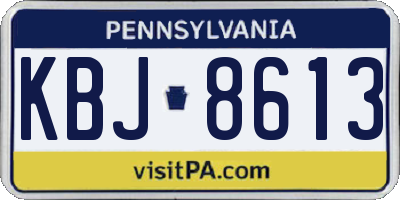 PA license plate KBJ8613