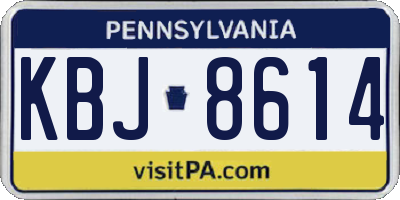 PA license plate KBJ8614