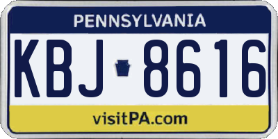 PA license plate KBJ8616