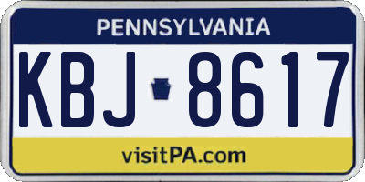 PA license plate KBJ8617