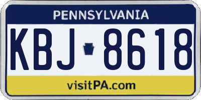 PA license plate KBJ8618