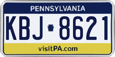 PA license plate KBJ8621