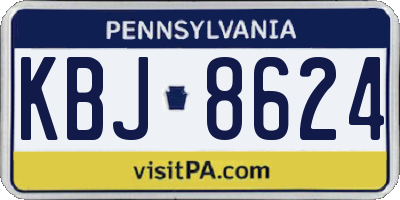 PA license plate KBJ8624