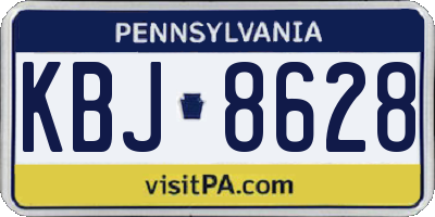 PA license plate KBJ8628