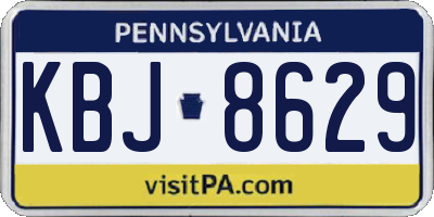 PA license plate KBJ8629