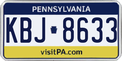 PA license plate KBJ8633