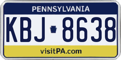 PA license plate KBJ8638
