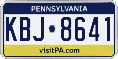 PA license plate KBJ8641