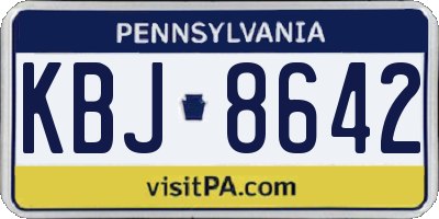 PA license plate KBJ8642