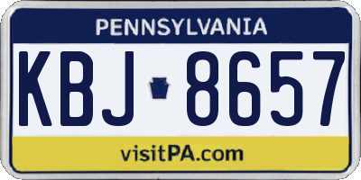 PA license plate KBJ8657