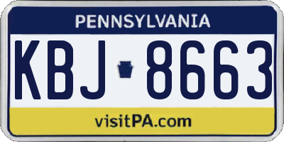 PA license plate KBJ8663