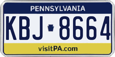 PA license plate KBJ8664