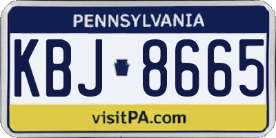 PA license plate KBJ8665