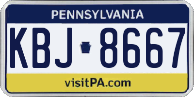 PA license plate KBJ8667